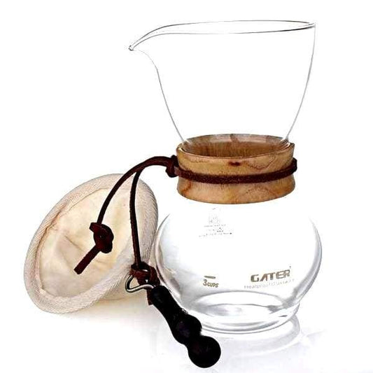 Cafetière Michico (avec filtre en flanelle, métallique ou les deux)