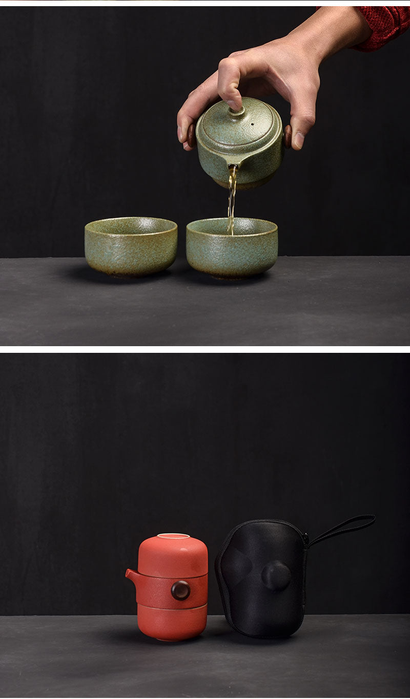 Théière avec 2 Tasses à Thé et Set de Voyage Hitomi (4 couleurs)