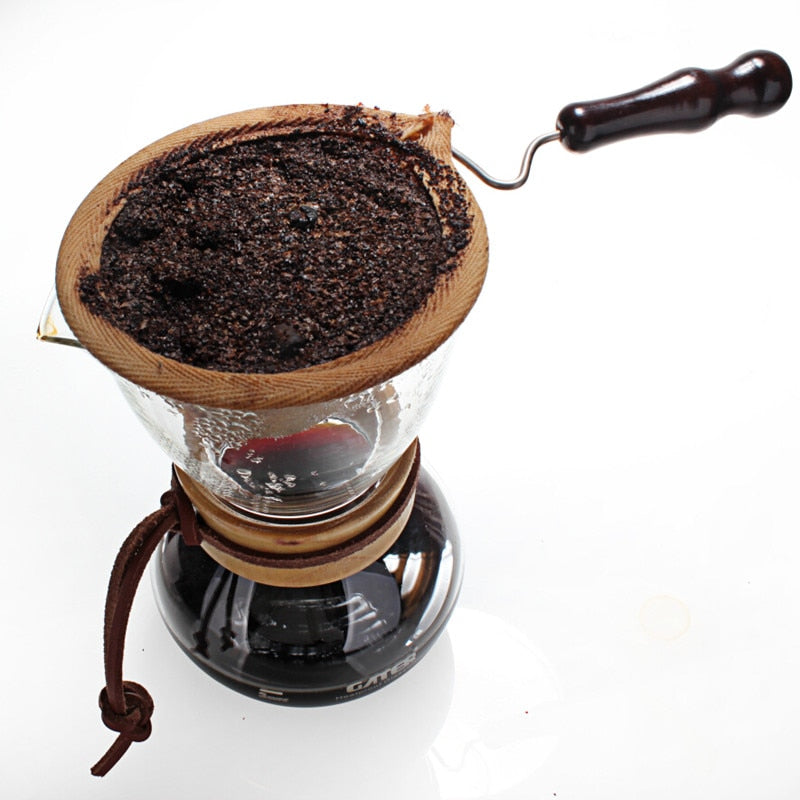 Cafetière Michico (avec filtre en flanelle, métallique ou les deux)