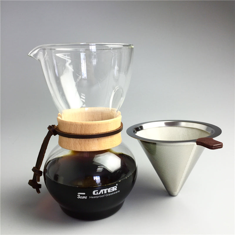 Cafetière Michico (avec filtre en flanelle, métallique ou les deux)