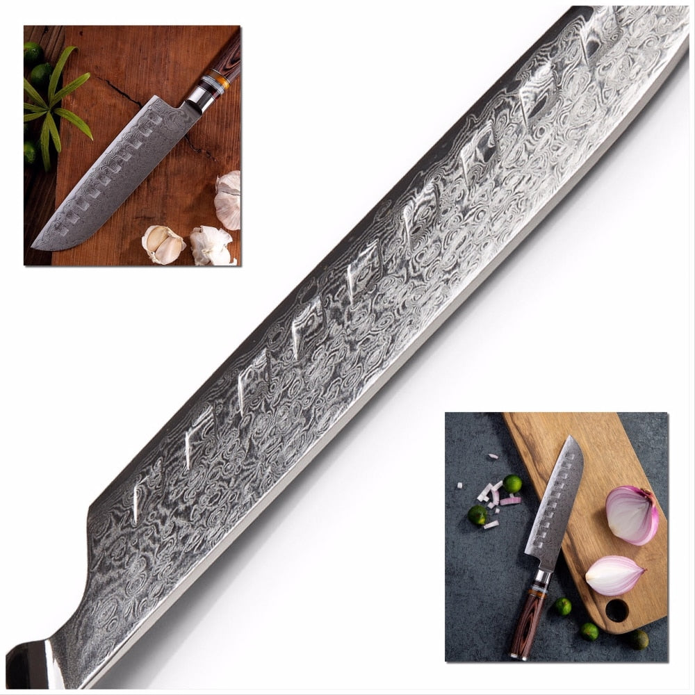 Couteau Santoku Damas Kiyoshi
