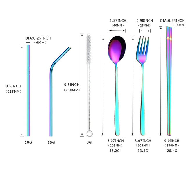 Ensemble de Baguettes et Couverts Seibu (5 couleurs)