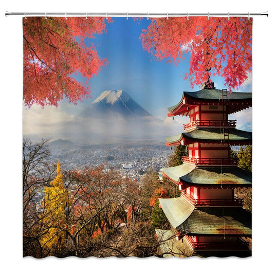 Rideau de Douche Temple Japonais (4 tailles)