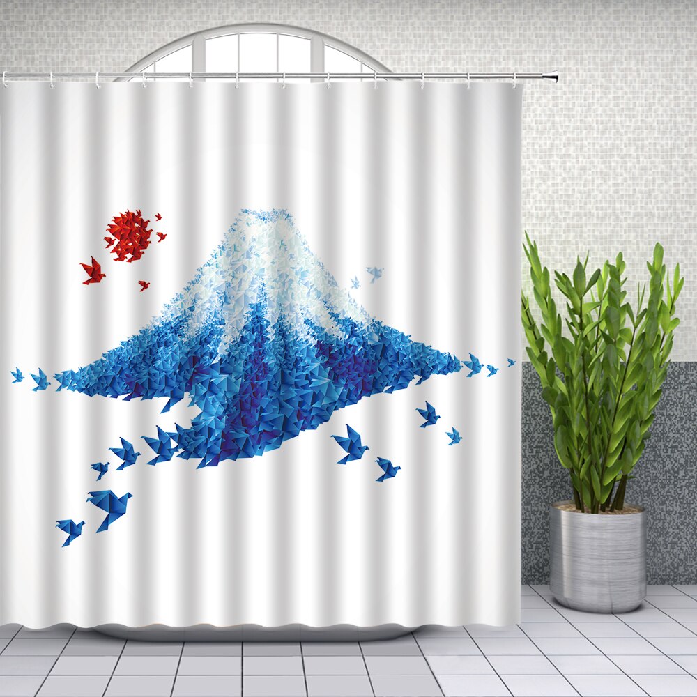Rideau de Douche Bleu Fuji (4 tailles)