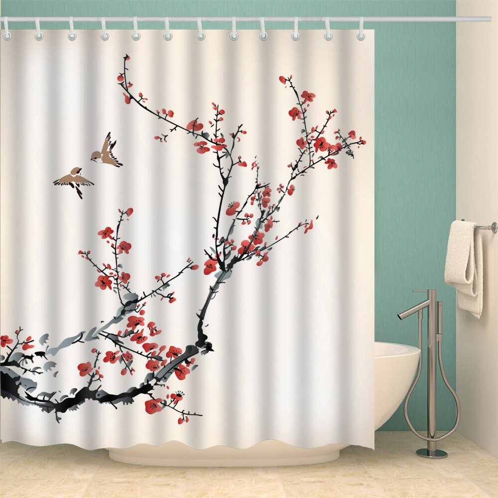 Rideau de Douche Sakura en Fleur IV (5 tailles)