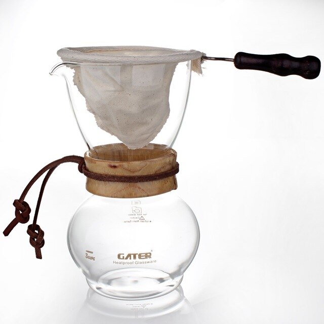 Cafetière Michico (avec filtre en flanelle, métallique ou les deux)