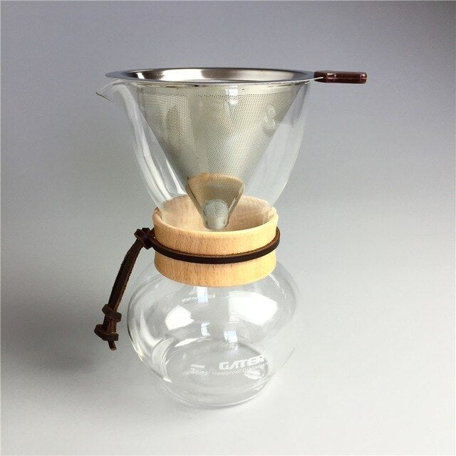 Cafetière Michico (avec filtre en flanelle, métallique ou les deux)