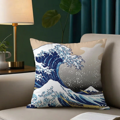 Housse de Coussin Hokusai Ukiyo-e (5 modèles et 8 tailles)