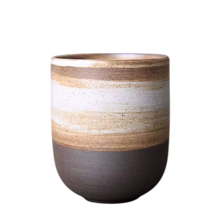 Tasse Shigaraki blanc et beige