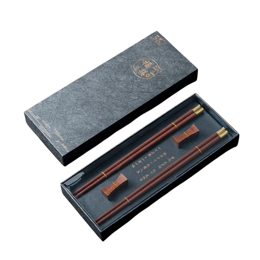 Lot de 2 Paires de Baguettes et 2 Porte Baguettes Jessoensis (5 Couleurs)