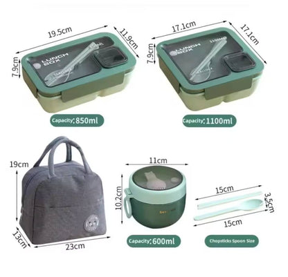 Lot de Bento et Couverts Kouwi (4 Couleurs)