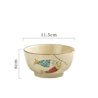 Bol de riz Tashirojima carpes koï, 11,5 cm x 6 cm