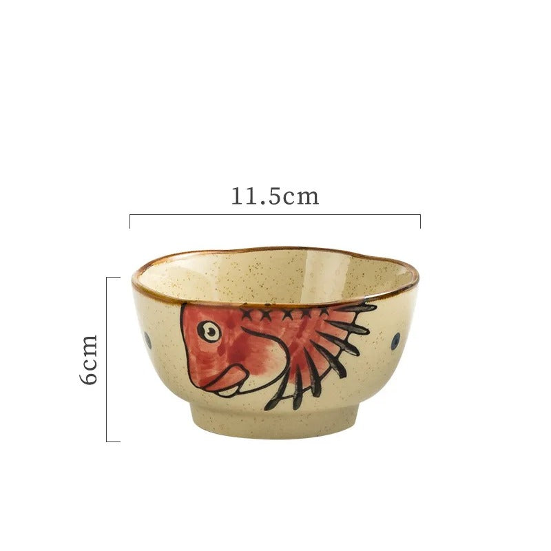 Bol de riz Tashirojima daurade rouge, 11,5 cm x 6 cm