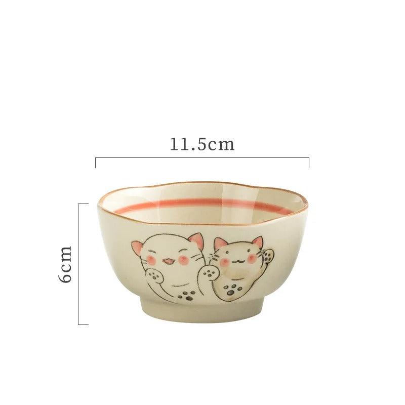 Bol de riz Tashirojima maneki neko, 11,5 cm x 6 cm