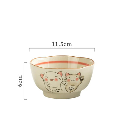 Bol de riz Tashirojima maneki neko, 11,5 cm x 6 cm