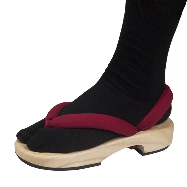 Sandales geta Asakusa bride bordeaux