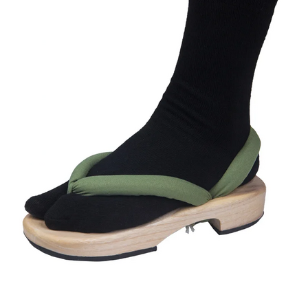 Sandales geta Asakusa bride verte