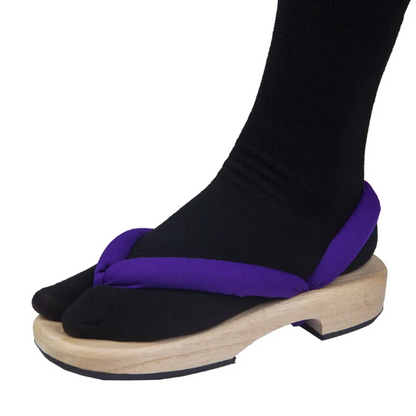 Sandales geta Asakusa bride violette