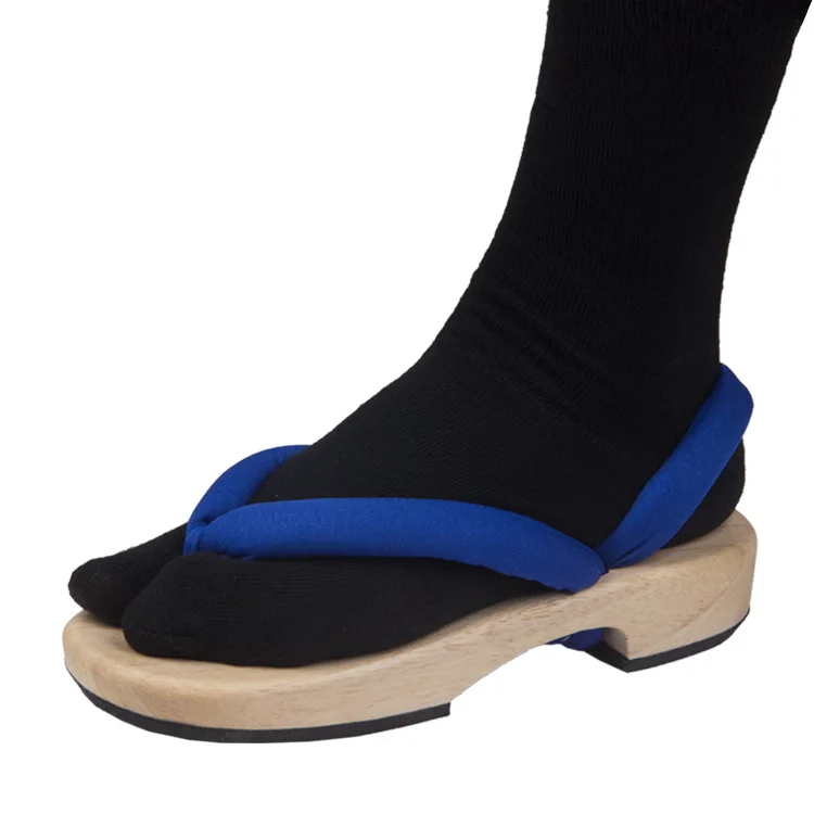 Sandales geta Asakusa bride bleue