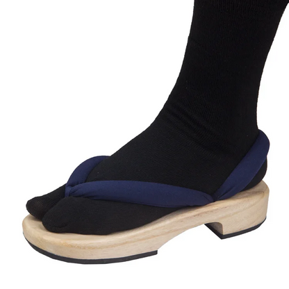 Sandales geta Asakusa bride bleu marine