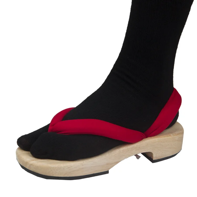 Sandales geta Asakusa bride rouge