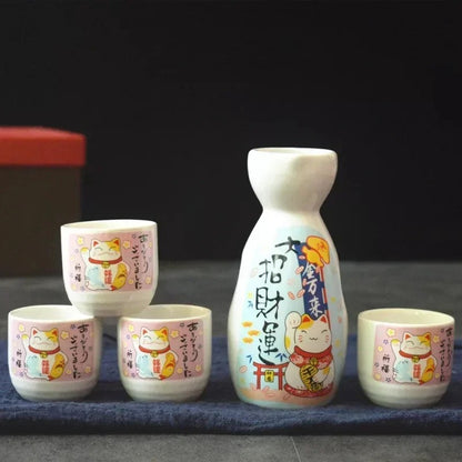 Service à saké Imado aux coupes roses
