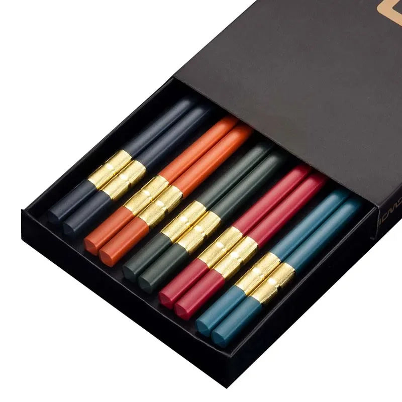 Lot de 5 paires de baguettes Kurashiki, une couleur par paire