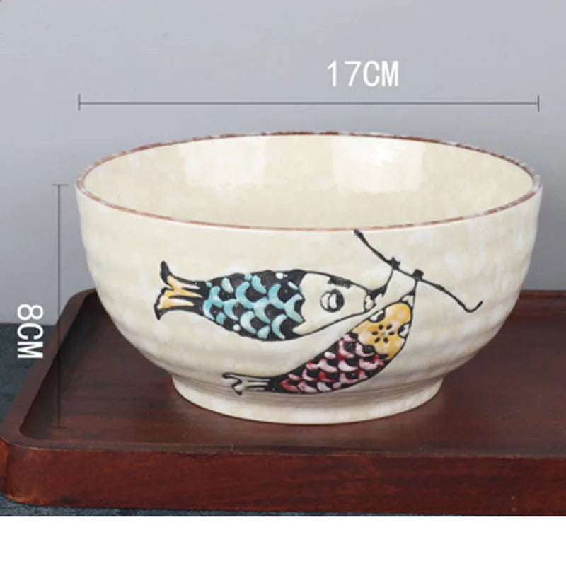 Dimensions du bol à ramen Ojiya : 17 cm de diamètre, 8 cm de hauteur