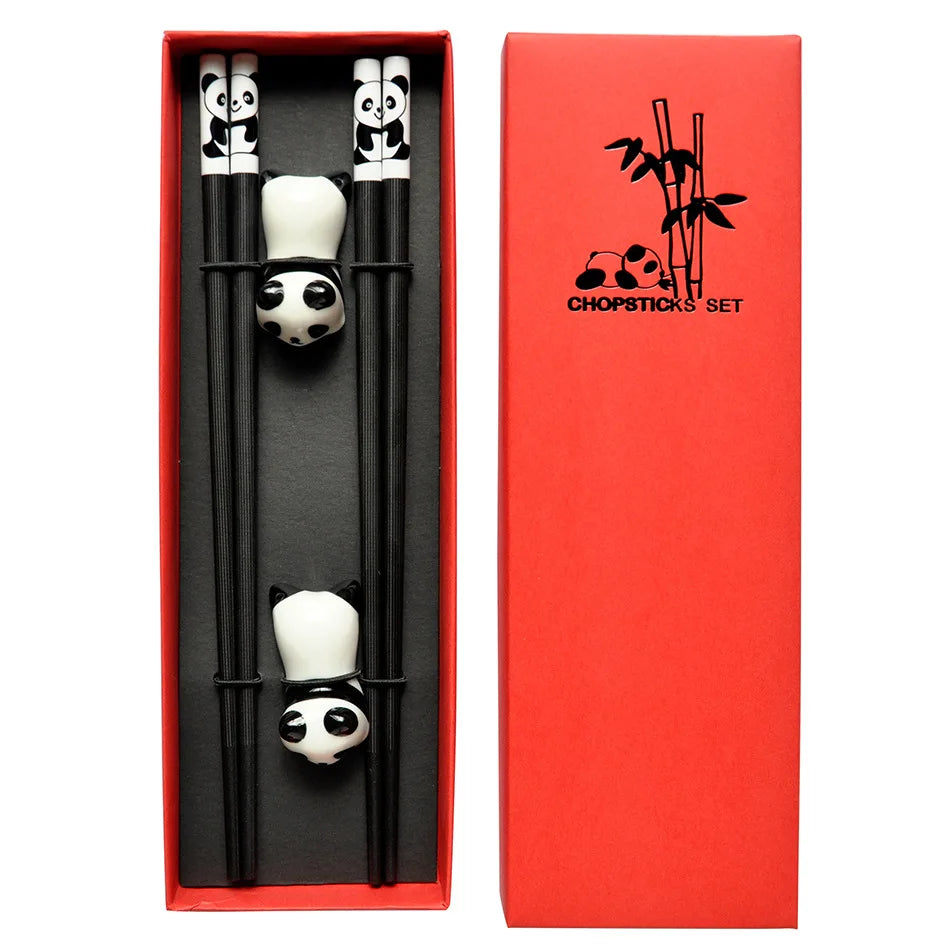 Coffret baguettes Obama panda, coffret rouge