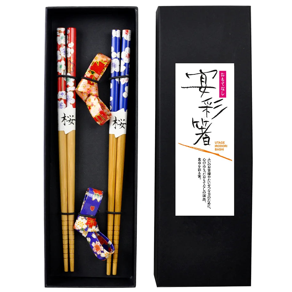 Coffret baguettes Obama sakura bois naturel