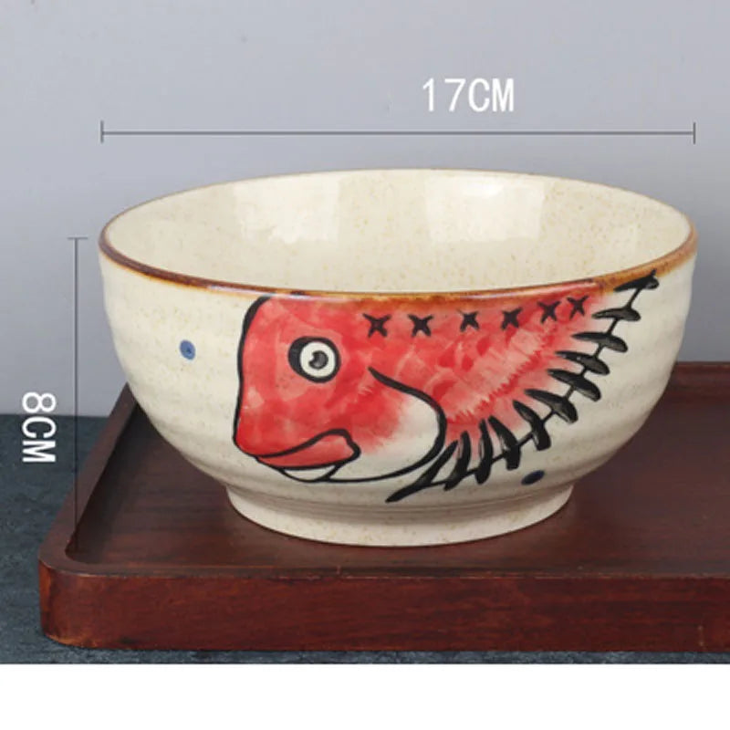 Dimensions du bol à ramen Akashi rouge : 17 cm de diamètre, 8 cm de hauteur