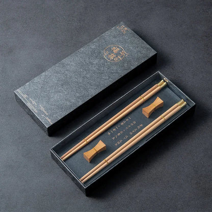 Lot de 2 Paires de Baguettes et 2 Porte Baguettes Jessoensis (5 Couleurs)