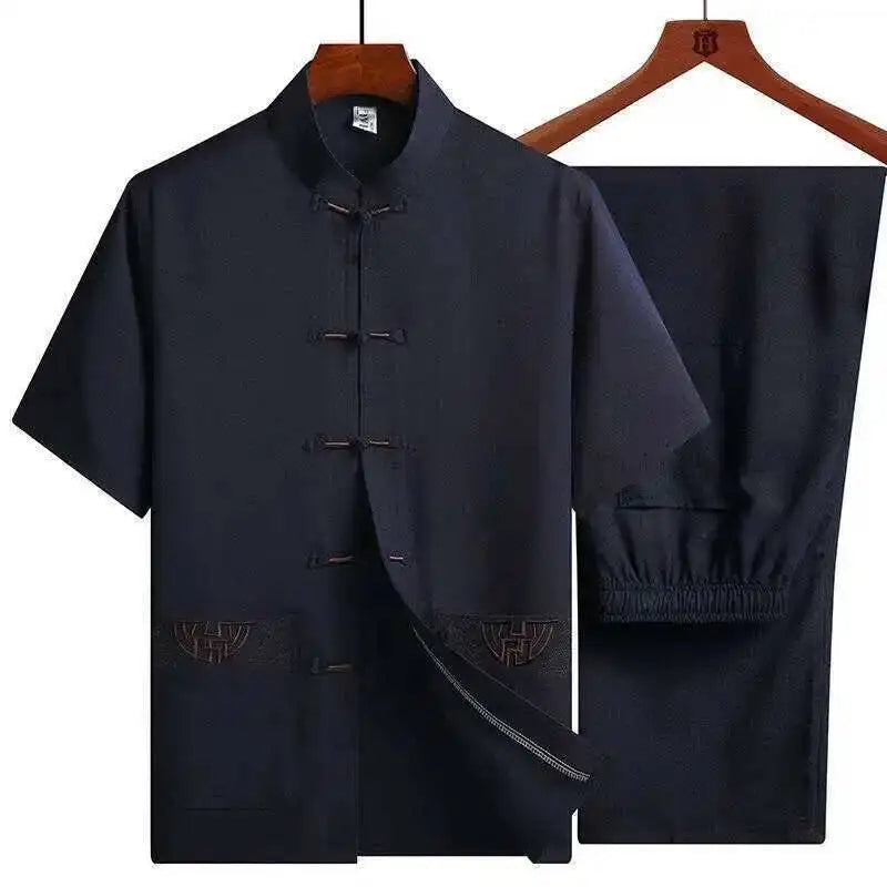 Ensemble Kamakura chemise et pantalon bleu marine
