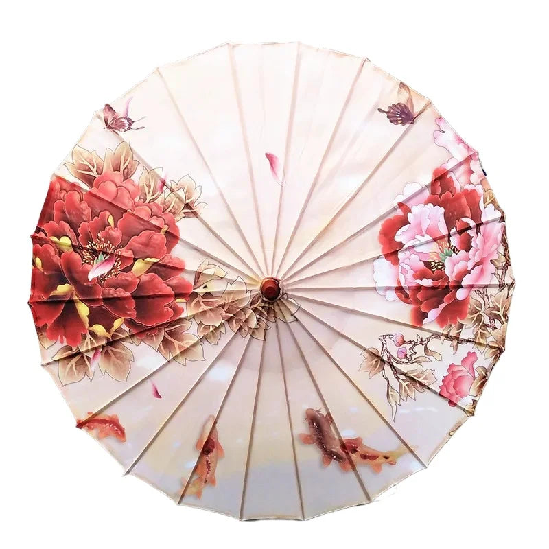 Ombrelle japonaise Yoshino pivoines rouges