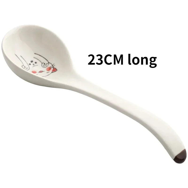 Cuillère à soupe japonaise Aoshima, 23 cm de long