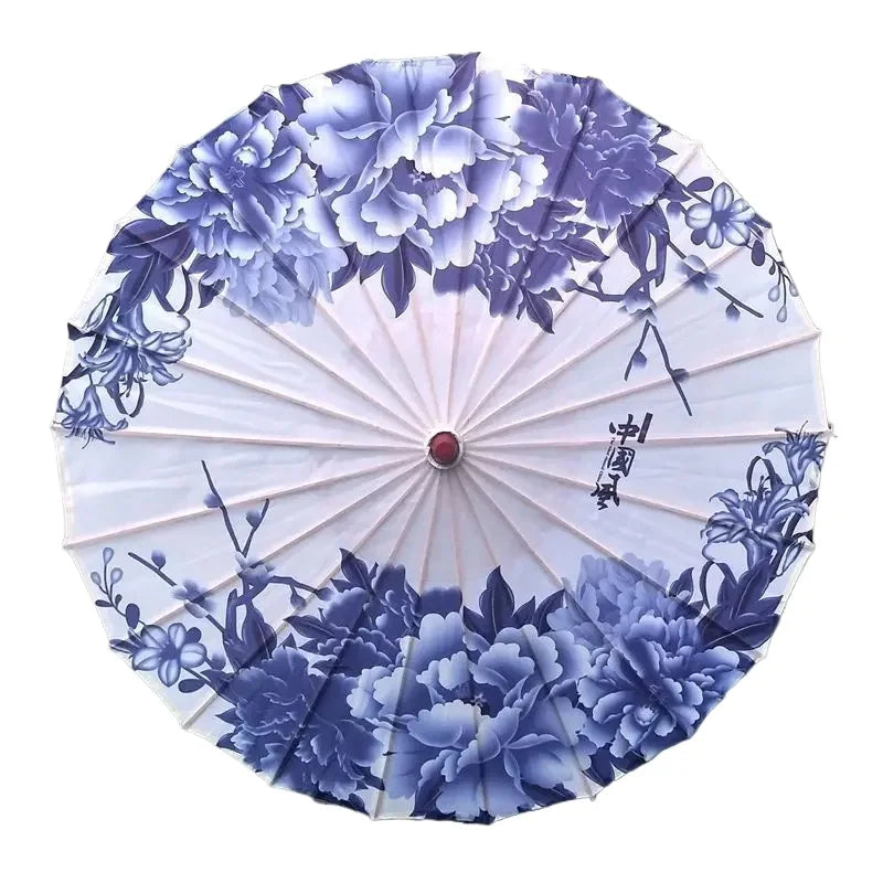 Ombrelle japonaise Yoshino pivoines bleues