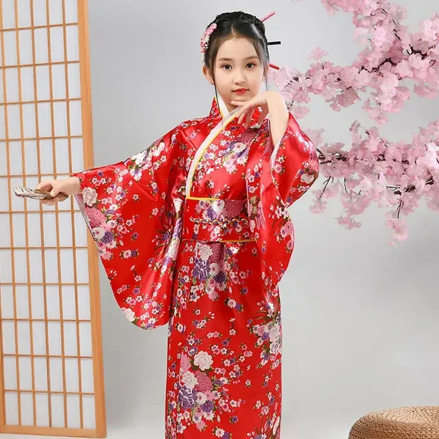 Kimono Bleu Enfant | Fleuris Et Joli Bleu Tradition Kimono Bleu Enfant | Fleuris Et Joli Bleu Tradition