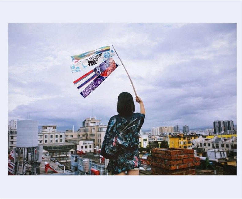 Drapeau Déco Japonais Kichi (2 tailles et 5 modèles)