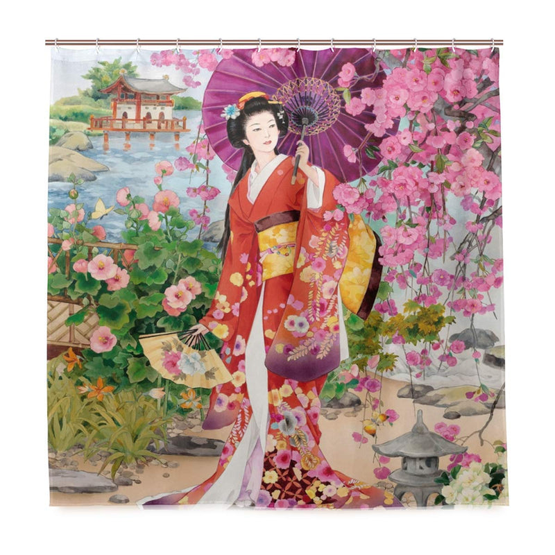 Rideau de Douche Japonais Geisha (5 tailles)