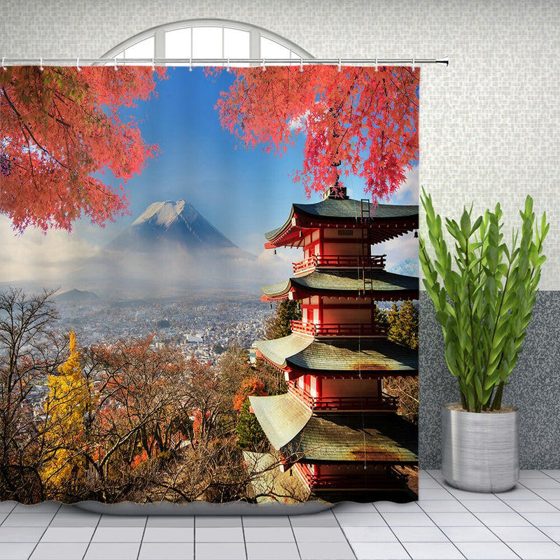Rideau de Douche Temple Japonais (4 tailles)