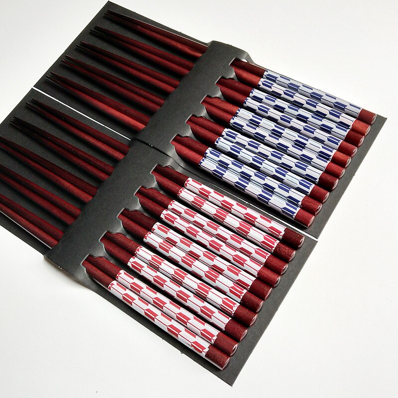 Lot de 5 Paires de Baguettes Kioto (2 couleurs)