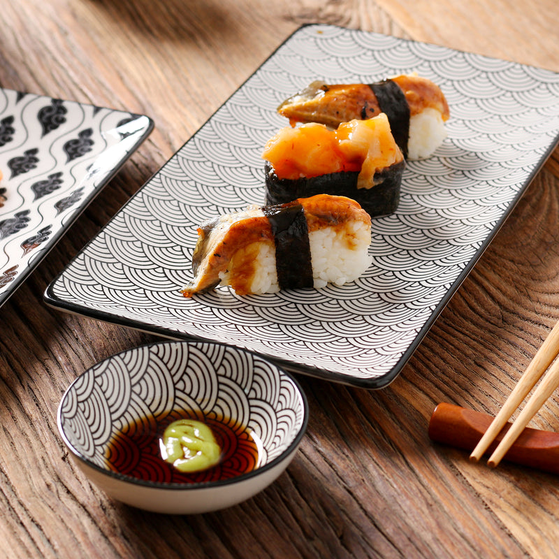 Ensemble D'assiettes à Sushi, Bols à Sauce et Baguettes Ginza