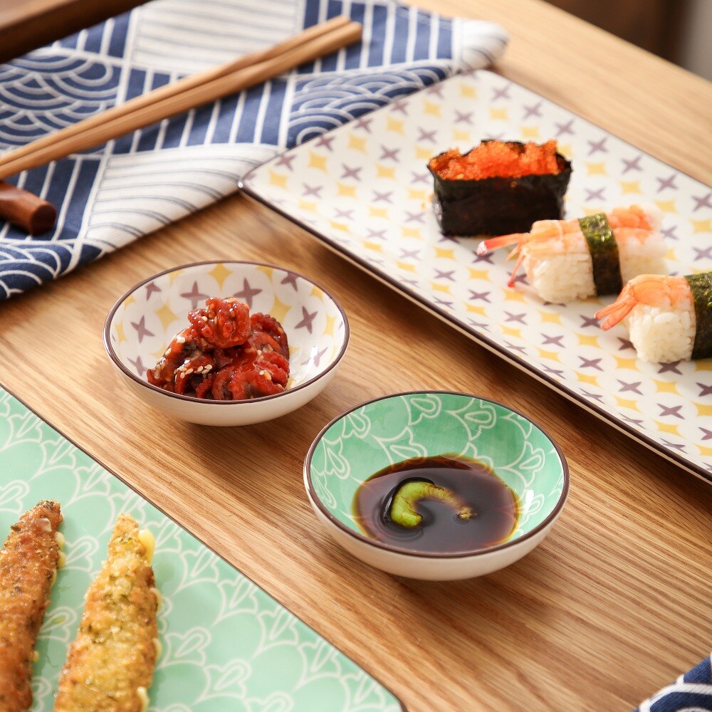 Ensemble D'assiettes à Sushi, Bols à Sauce et Baguettes Wnza