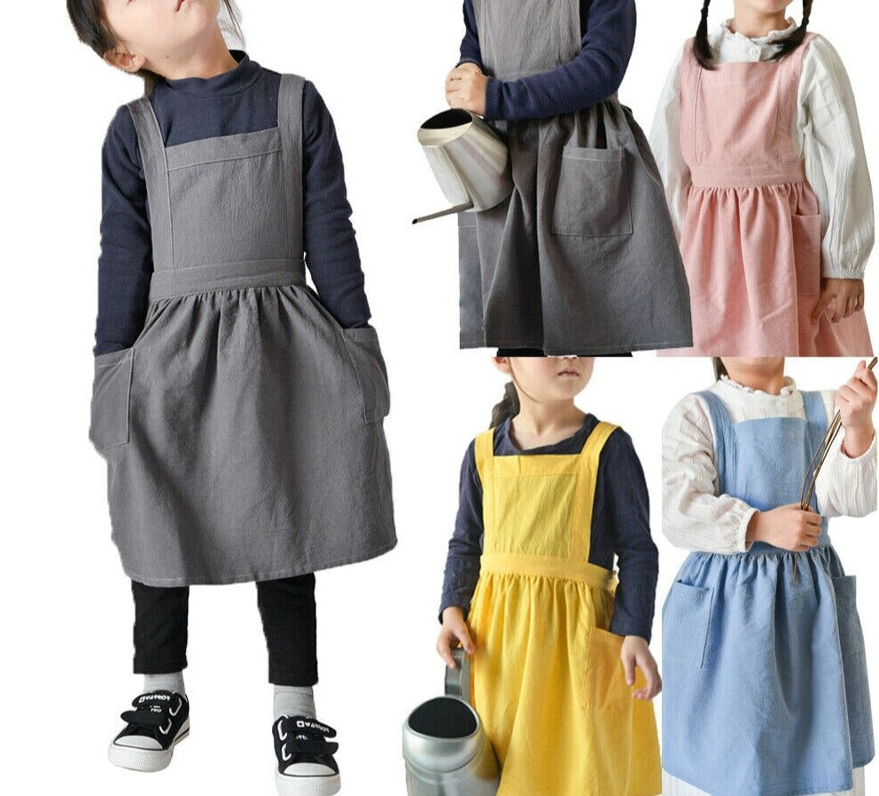 Tablier Peinture enfant Maternelle Cuisine Repas Jardinage 2 Pcs Noir/Gris pour Enfants 3-8 ans Tablier Peinture enfant Maternelle Cuisine Repas Jardinage 2 Pcs Noir/Gris pour Enfants 3-8 ans